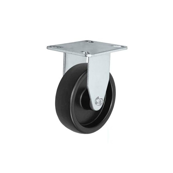 3"x1-1/4" Rigid Caster, POLYOLEFIN Wheel, 250 LBS Capacity, Plate